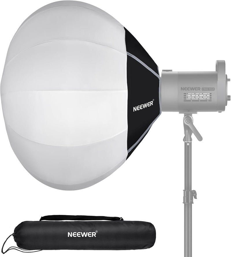 Neewer Basics Lantern Softbox, 26" Quick Release 360° Light Diffuser Bowens Mount Nylon Alloy Soft Box for Continuous Lighting LED Lights, for Studio Photography Video Recording Streaming, NS15L - Image 1